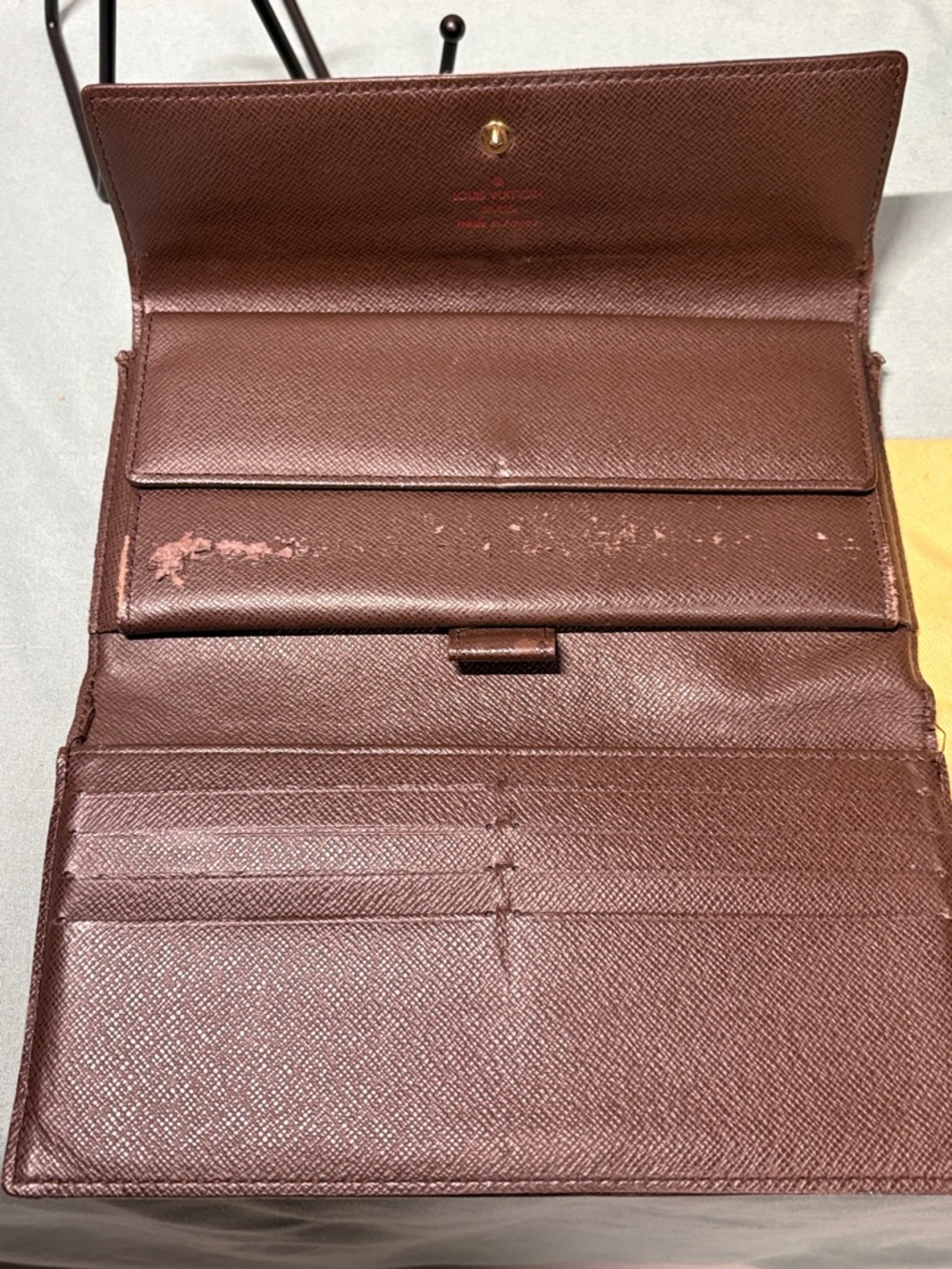 Louis Vuitton Damier Ebene Sarah Long Wallet - Made in France - Picture 10 of 13